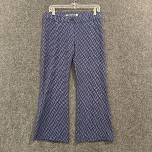 Betabrand Pants Womens Large Petite Blue Geometric Dress Pant Yoga Bootcut